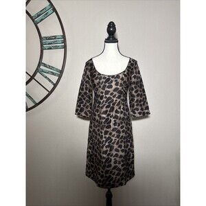 Rebecca Taylor Dress 4 Silk Shift NWT ($325) Chocolate Animal Print